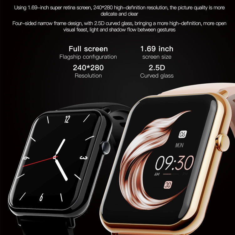 Q19 Pro IP67 Waterproof 1.69 inch Smartwatch(Gold+Pink) - Smart Watches by PMC TechLife | Online Shopping South Africa | PMC TechLife | Buy Now Pay Later Mobicred