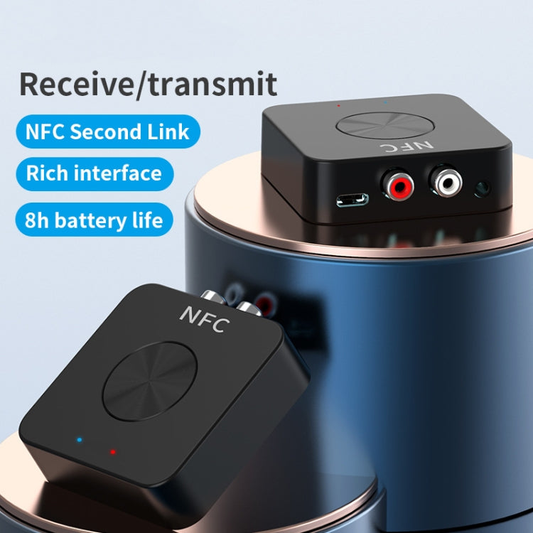 BT-21 NFC Bluetooth 5.0 Receiver & Transmitter RCA 3.5mm AUX Audio Adapter - Audio Receiver Transmitter by PMC TechLife | Online Shopping South Africa | PMC TechLife
