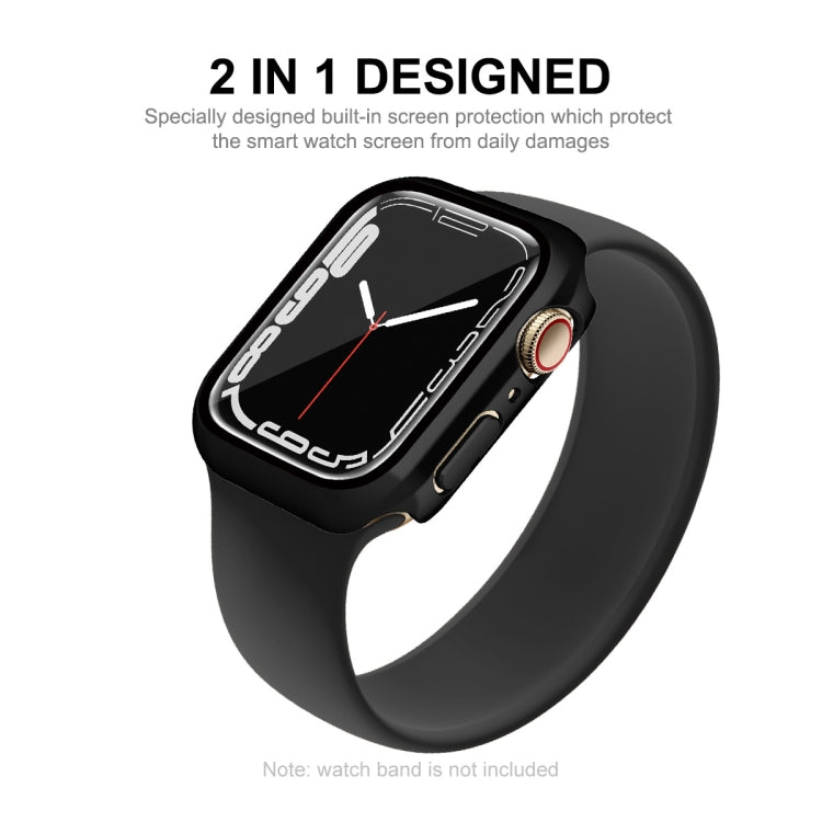 For Apple Watch Series 8 / 7 41mm ENKAY Hat-Prince 2 in 1 PC Frame + 9H Tempered Glass Case(Black) - Watch Cases by ENKAY | Online Shopping South Africa | PMC TechLife | Buy Now Pay Later Mobicred