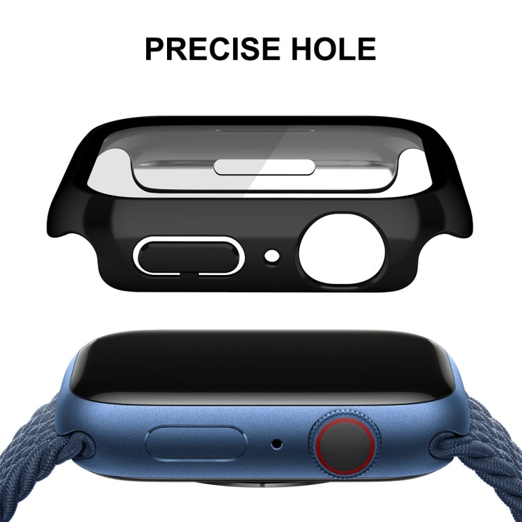 For Apple Watch Series 8 / 7 41mm ENKAY Hat-Prince 2 in 1 PC Frame + 9H Tempered Glass Case(Black) - Watch Cases by ENKAY | Online Shopping South Africa | PMC TechLife | Buy Now Pay Later Mobicred