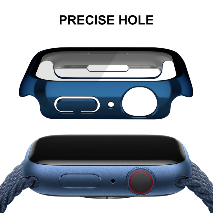 For Apple Watch Series 8 / 7 41mm ENKAY Hat-Prince 2 in 1 PC Frame + 9H Tempered Glass Case(Royal Blue) - Watch Cases by ENKAY | Online Shopping South Africa | PMC TechLife | Buy Now Pay Later Mobicred