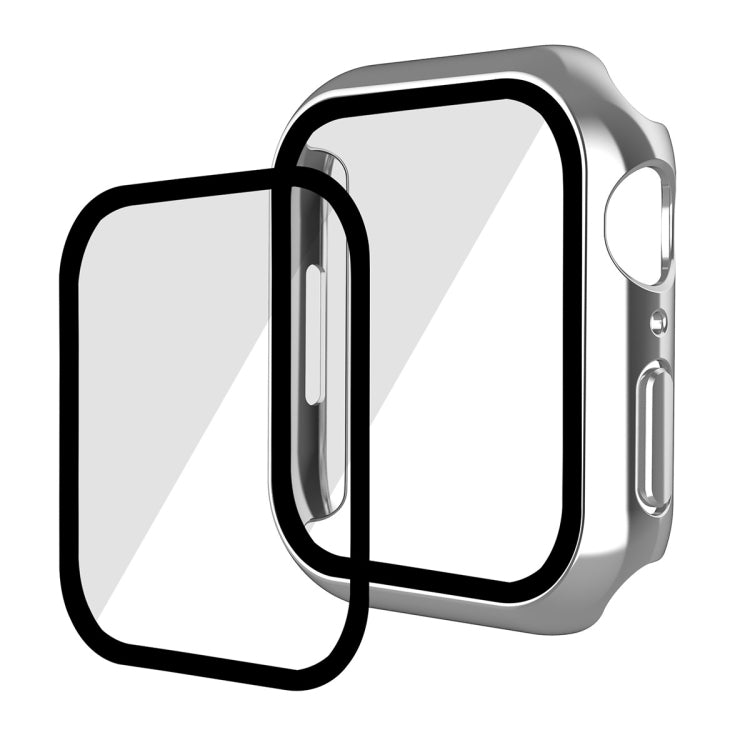 For Apple Watch Series 8 / 7 41mm ENKAY Hat-Prince 2 in 1 PC Frame + 9H Tempered Glass Case(Silver) - Watch Cases by ENKAY | Online Shopping South Africa | PMC TechLife | Buy Now Pay Later Mobicred