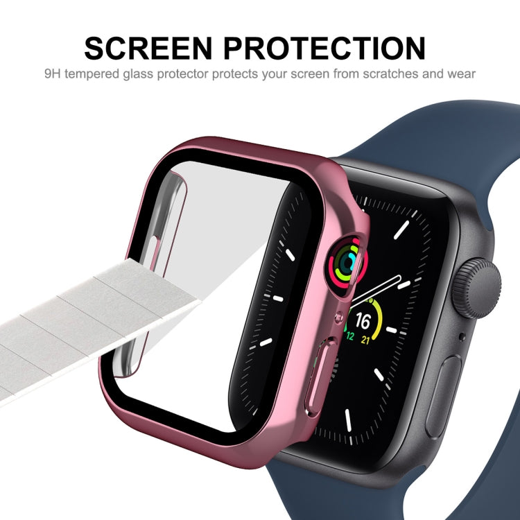 For Apple Watch Series 8 / 7 45mm ENKAY Hat-Prince 2 in 1 PC Frame + 9H Tempered Glass Case(Pink) - Watch Cases by ENKAY | Online Shopping South Africa | PMC TechLife | Buy Now Pay Later Mobicred