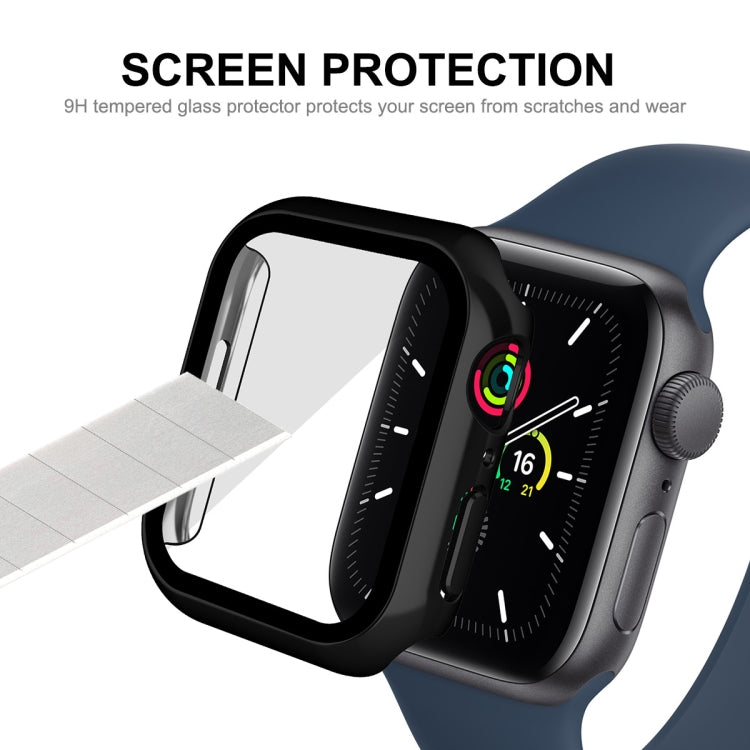 For Apple Watch Series 8 / 7 45mm ENKAY Hat-Prince 2 in 1 PC Frame + 9H Tempered Glass Case(Black) - free shipping - PMC TechLife - Order now!