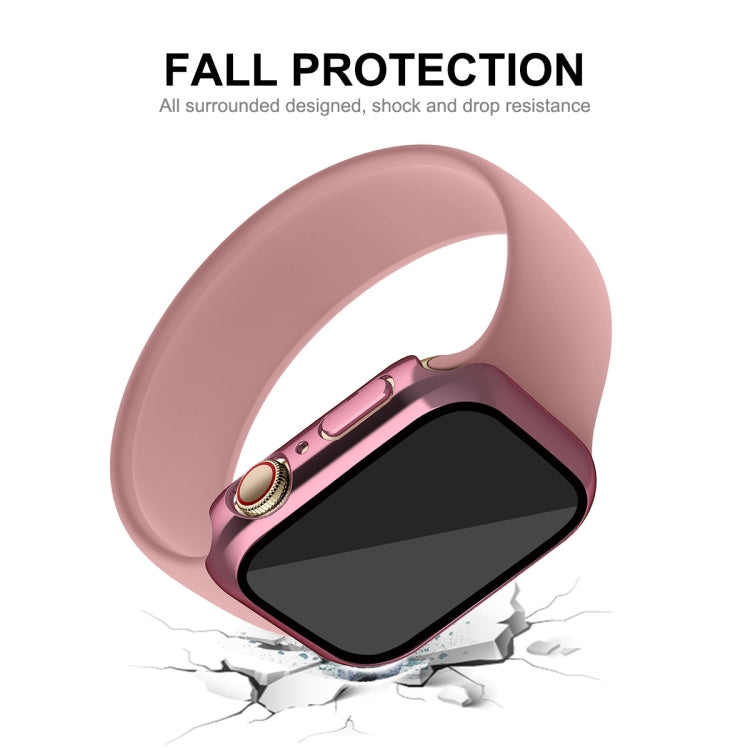 For Apple Watch Series 8 / 7 45mm ENKAY Hat-Prince 2 in 1 PC Frame + 9H Tempered Glass Case(Rose Gold) - free shipping - PMC TechLife - Order now!