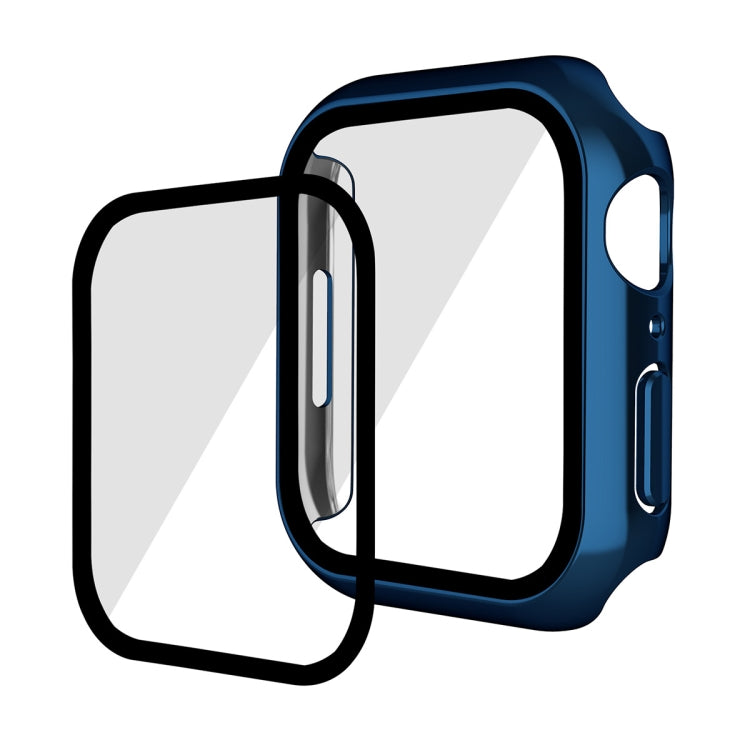 For Apple Watch Series 8 / 7 45mm ENKAY Hat-Prince 2 in 1 PC Frame + 9H Tempered Glass Case(Royal Blue) - Watch Cases by ENKAY | Online Shopping South Africa | PMC TechLife | Buy Now Pay Later Mobicred