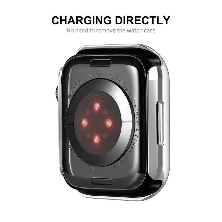 For Apple Watch Series 8 / 7 45mm ENKAY Hat-Prince 2 in 1 PC Frame + 9H Tempered Glass Case(Silver) - free shipping - PMC TechLife - Order now!