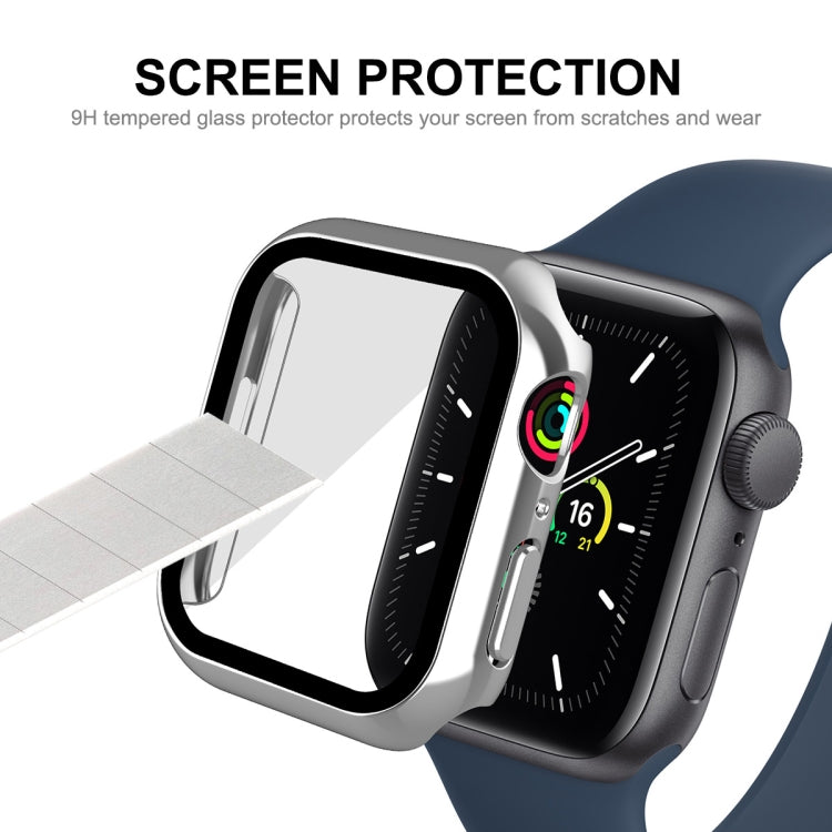 For Apple Watch Series 8 / 7 45mm ENKAY Hat-Prince 2 in 1 PC Frame + 9H Tempered Glass Case(Silver) - free shipping - PMC TechLife - Order now!