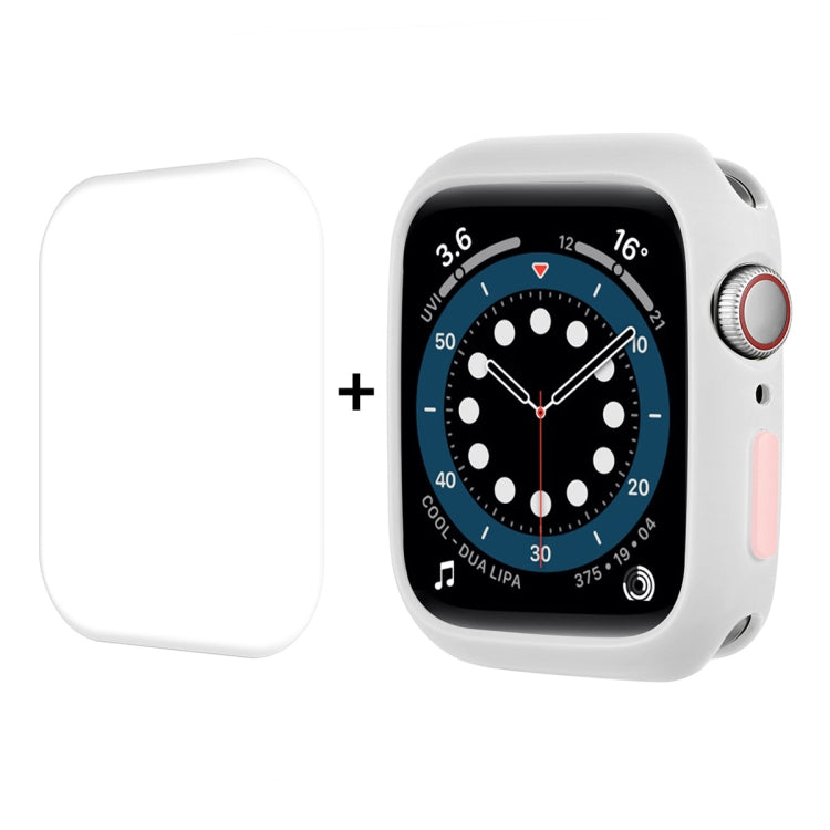 ENKAY  TPU Case  + Full Coverage PET Screen Protector For Apple Watch Series 8 / 7 45mm(White) - free shipping - PMC TechLife - Order now!