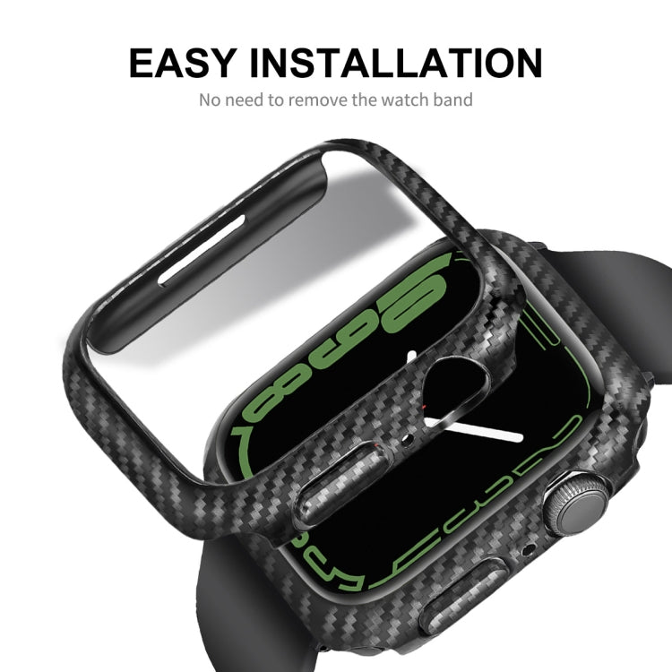 For Apple Watch Series 8 / 7 41mm ENKAY Carbon Fiber PC Case + Full Coverage PET Screen Protector - Watch Cases by ENKAY | Online Shopping South Africa | PMC TechLife | Buy Now Pay Later Mobicred