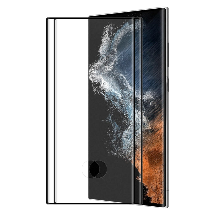 For Samsung Galaxy S22 Ultra 2pcs ENKAY 3D Curved Hot Bending Tempered Glass Full Film, Hole Unlock - Galaxy S22 Ultra 5G Tempered Glass by ENKAY | Online Shopping South Africa | PMC TechLife | Buy Now Pay Later Mobicred