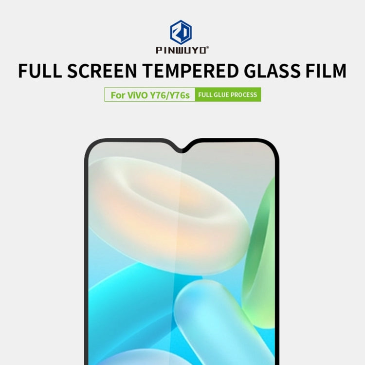 For vivo Y76 5G / Y76S 5G PINWUYO 9H 2.5D Tempered Glass Full Film(Black) - vivo Tempered Glass by PINWUYO | Online Shopping South Africa | PMC TechLife | Buy Now Pay Later Mobicred