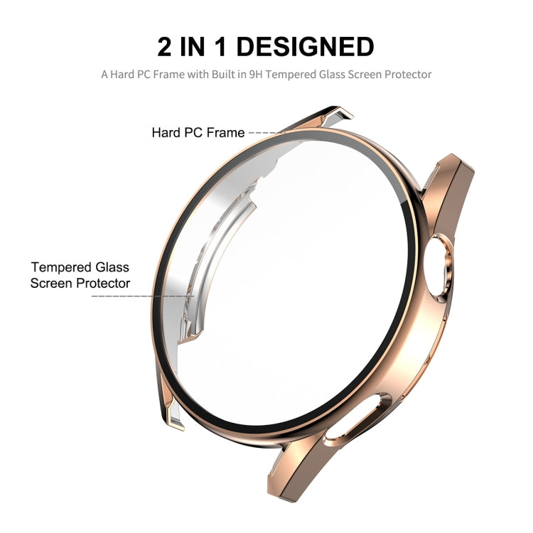 For Huawei Watch GT 3 46mm ENKAY PC Frame + Tempered Glass Protector Composite Case(Rose Gold) - Watch Cases by ENKAY | Online Shopping South Africa | PMC TechLife | Buy Now Pay Later Mobicred