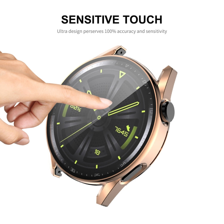 For Huawei Watch GT 3 46mm ENKAY PC Frame + Tempered Glass Protector Composite Case(Rose Gold) - Watch Cases by ENKAY | Online Shopping South Africa | PMC TechLife | Buy Now Pay Later Mobicred