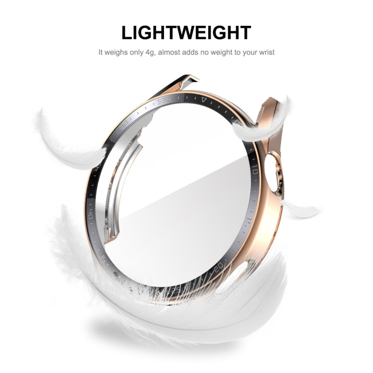 For Huawei Watch GT 3 46mm ENKAY PC Frame + Tempered Glass Protector Case With Scale(Rose Gold) - Watch Cases by ENKAY | Online Shopping South Africa | PMC TechLife | Buy Now Pay Later Mobicred