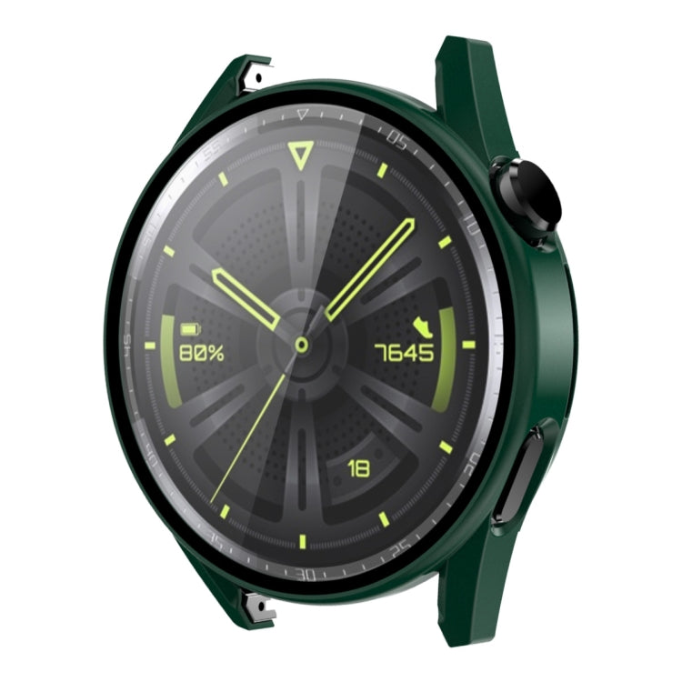 For Huawei Watch GT 3 46mm ENKAY Matte PC Frame + Tempered Glass Protector Case(Dark Green) - free shipping - PMC TechLife - Order now!