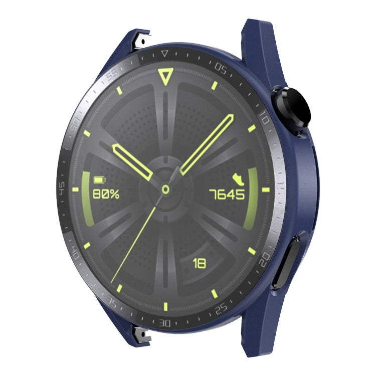 For Huawei Watch GT 3 46mm ENKAY Matte PC Frame + Tempered Glass Protector Case With Scale(Dark Blue) - free shipping - PMC TechLife - Order now!