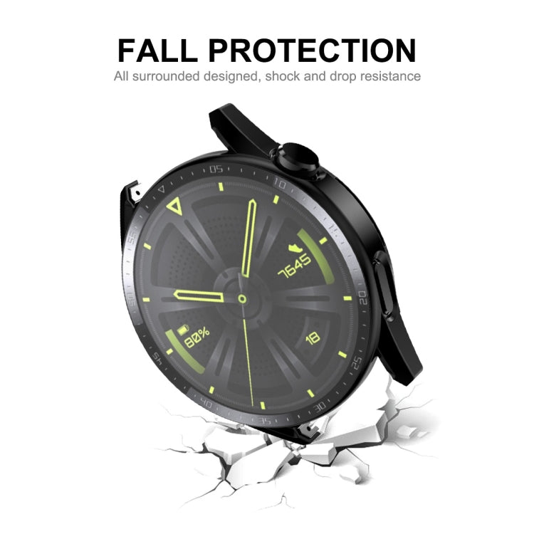 For Huawei Watch GT 3 46mm ENKAY Matte PC Frame + Tempered Glass Protector Case With Scale(Black) - free shipping - PMC TechLife - Order now!