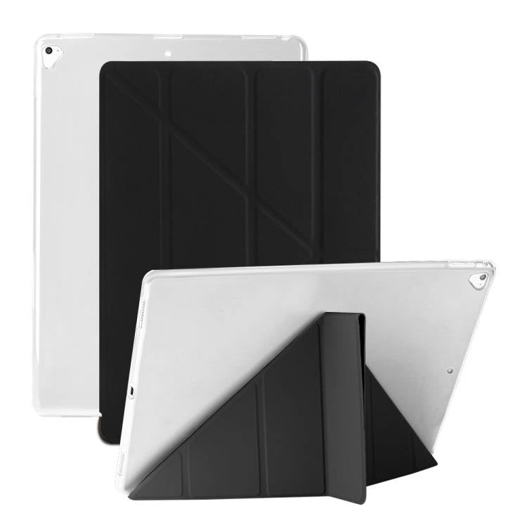 Multi-folding TPU Back Flip Leather Smart Tablet Case for iPad Pro 12.9 inch 2015 / 2017(Black) - free shipping - PMC TechLife - Order now!