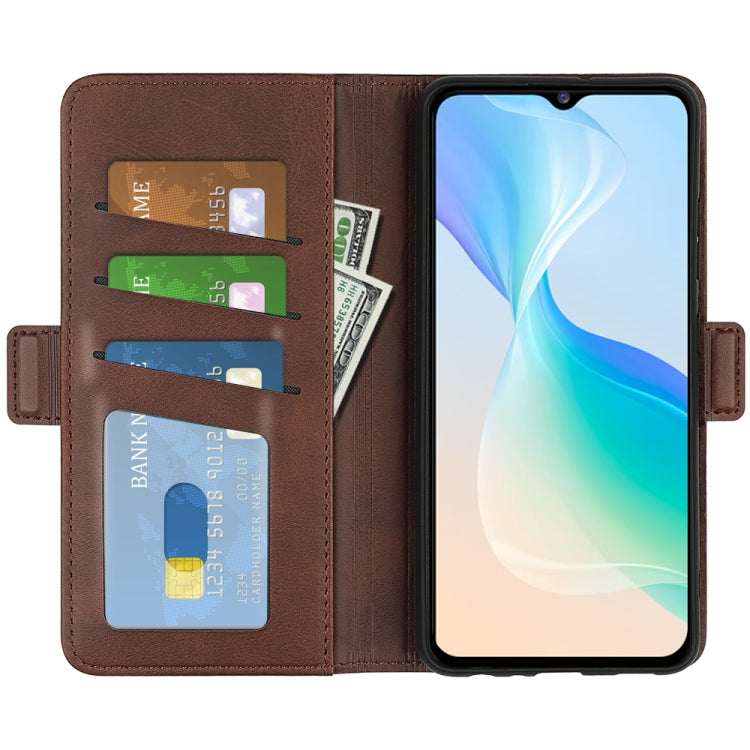 For vivo Y76 5G / Y76S 5G / Y74S Dual-side Magnetic Buckle Leather Case(Brown) - vivo Cases by PMC TechLife | Online Shopping South Africa | PMC TechLife | Buy Now Pay Later Mobicred