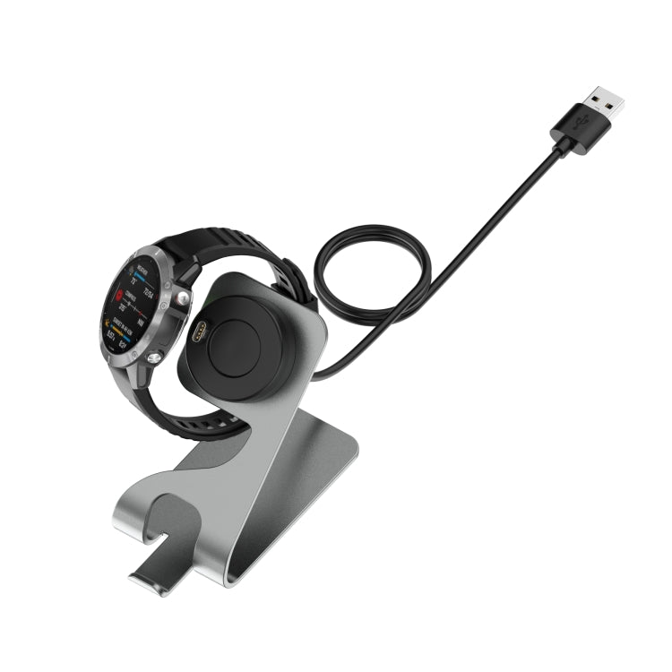 For Garmin Forerunner 745 Rotatable Magnetic Metal Charging Base(Gray) - Charger by PMC TechLife | Online Shopping South Africa | PMC TechLife | Buy Now Pay Later Mobicred