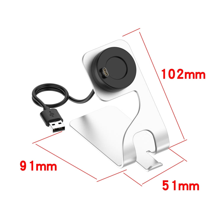 For Garmin Forerunner 745 Rotatable Magnetic Metal Charging Base(Gray) - Charger by PMC TechLife | Online Shopping South Africa | PMC TechLife | Buy Now Pay Later Mobicred