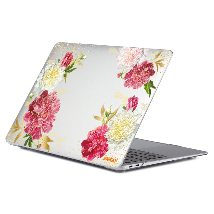 ENKAY Flower Series Pattern Laotop Protective Crystal Case For MacBook Air 13.3 inch A1932 / A2179 / A2337(Paeonia) - MacBook Air Cases by ENKAY | Online Shopping South Africa | PMC TechLife