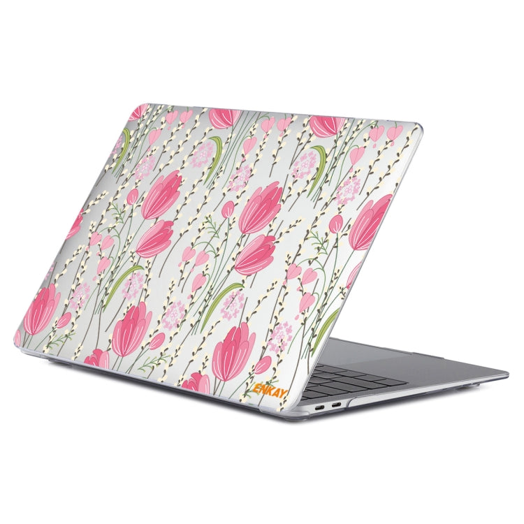 ENKAY Flower Series Pattern Laotop Protective Crystal Case For MacBook Air 13.3 inch A1932 / A2179 / A2337(Tulips) - MacBook Air Cases by ENKAY | Online Shopping South Africa | PMC TechLife