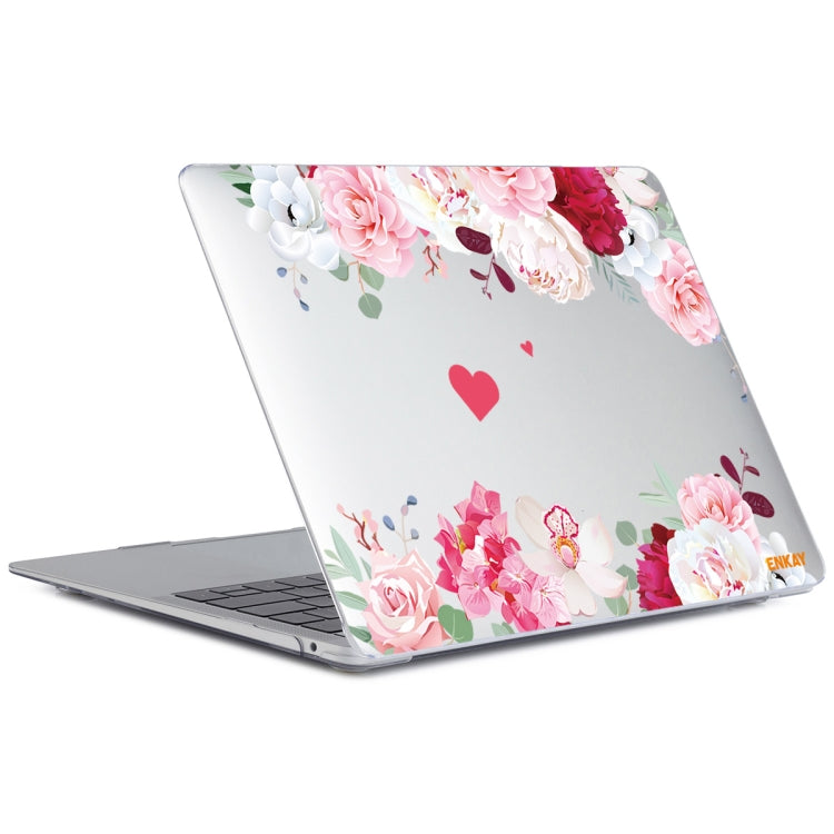 ENKAY Flower Series Pattern Laotop Protective Crystal Case For MacBook Pro 13.3 inch A2251 / A2289 / A2338 2020(Peony) - MacBook Pro Cases by ENKAY | Online Shopping South Africa | PMC TechLife