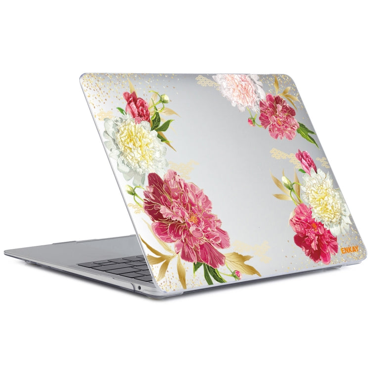 ENKAY Flower Series Pattern Laotop Protective Crystal Case For MacBook Pro 13.3 inch A2251 / A2289 / A2338 2020(Paeonia) - MacBook Pro Cases by ENKAY | Online Shopping South Africa | PMC TechLife | Buy Now Pay Later Mobicred