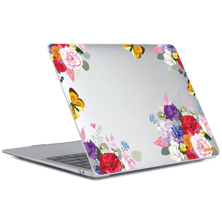 ENKAY Flower Series Pattern Laotop Protective Crystal Case For MacBook Pro 14.2 inch A2442 (2021)(Rose) - MacBook Pro Cases by ENKAY | Online Shopping South Africa | PMC TechLife | Buy Now Pay Later Mobicred