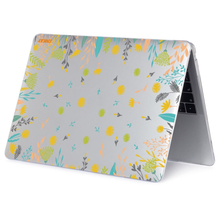 ENKAY Flower Series Pattern Laotop Protective Crystal Case For MacBook Pro 14.2 inch A2442 (2021)(Dandelion) - MacBook Pro Cases by ENKAY | Online Shopping South Africa | PMC TechLife