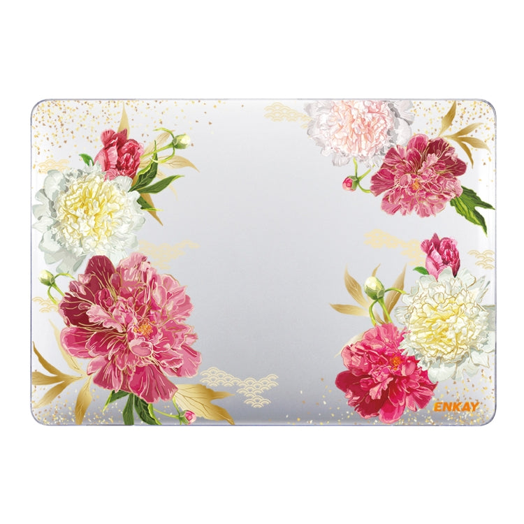 ENKAY Flower Series Pattern Laotop Protective Crystal Case For MacBook Pro 15.4 inch A1707 / A1990(Paeonia) - MacBook Pro Cases by ENKAY | Online Shopping South Africa | PMC TechLife | Buy Now Pay Later Mobicred