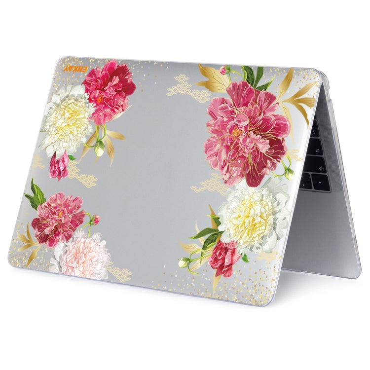 ENKAY Flower Series Pattern Laotop Protective Crystal Case for MacBook Pro 16 inch A2141(Paeonia) - MacBook Pro Cases by ENKAY | Online Shopping South Africa | PMC TechLife
