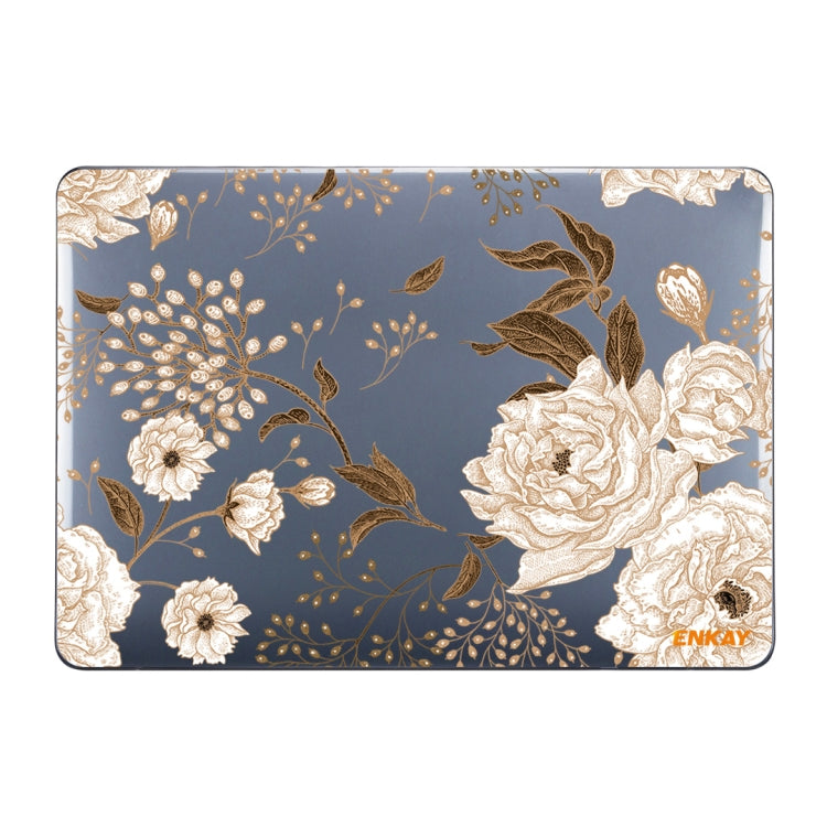 ENKAY Vintage Pattern Series Laotop Protective Crystal Case For MacBook Pro 13.3 inch A1706 / A1708 / A1989 / A2159(Golden Peony) - MacBook Pro Cases by ENKAY | Online Shopping South Africa | PMC TechLife | Buy Now Pay Later Mobicred