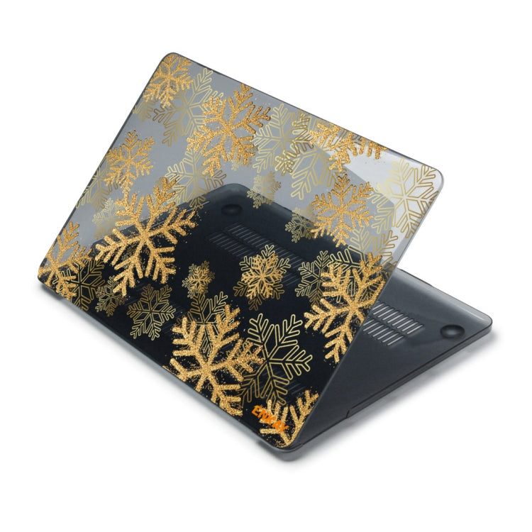 ENKAY Vintage Pattern Series Laotop Protective Crystal Case For MacBook Pro 13.3 inch A1706 / A1708 / A1989 / A2159(Golden Snowflake) - free shipping - PMC TechLife - Order now!