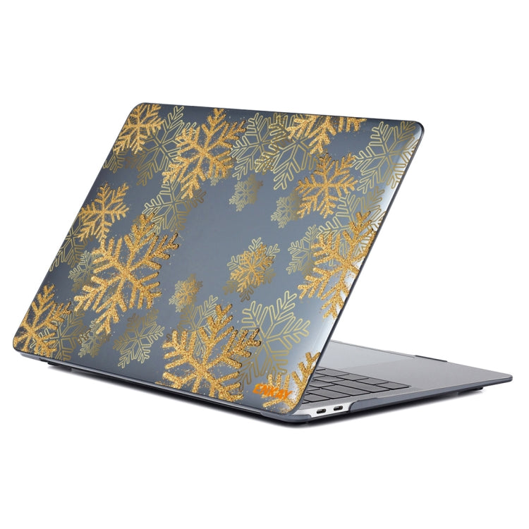 ENKAY Vintage Pattern Series Laotop Protective Crystal Case For MacBook Pro 13.3 inch A1706 / A1708 / A1989 / A2159(Golden Snowflake) - free shipping - PMC TechLife - Order now!