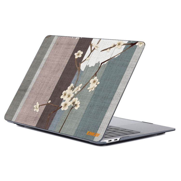 ENKAY Vintage Pattern Series Laotop Protective Crystal Case For MacBook Pro 13.3 inch A1706 / A1708 / A1989 / A2159(Plum Blossom) - MacBook Pro Cases by ENKAY | Online Shopping South Africa | PMC TechLife