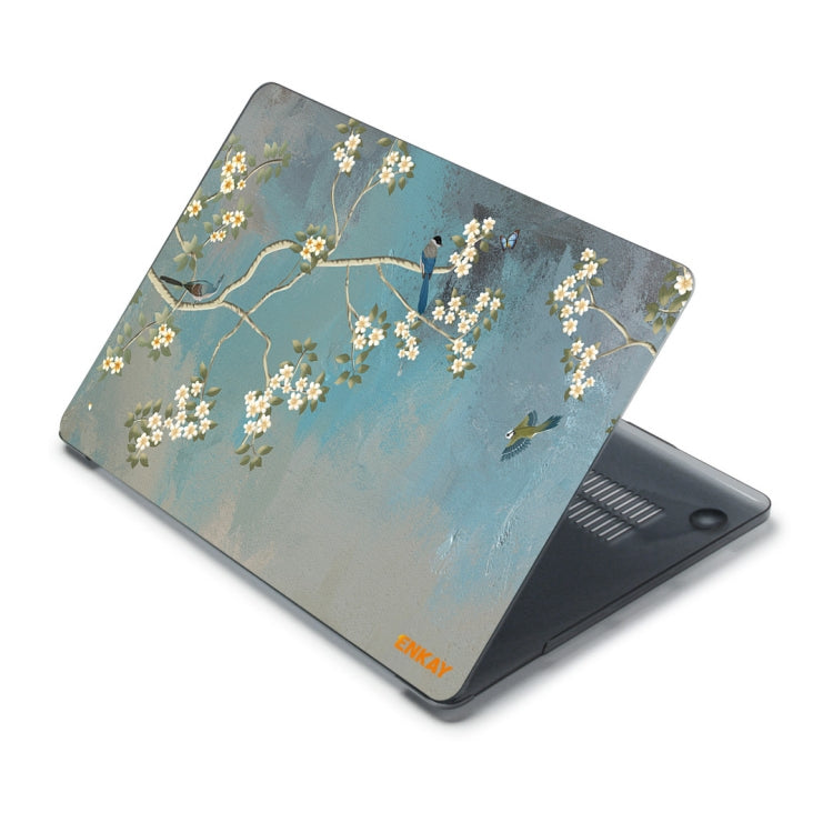 ENKAY Vintage Pattern Series Laotop Protective Crystal Case For MacBook Air 13.3 inch A1932 / A2179 / A2337(Magnolia) - MacBook Air Cases by ENKAY | Online Shopping South Africa | PMC TechLife