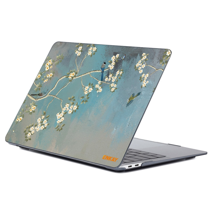 ENKAY Vintage Pattern Series Laotop Protective Crystal Case For MacBook Air 13.3 inch A1932 / A2179 / A2337(Magnolia) - MacBook Air Cases by ENKAY | Online Shopping South Africa | PMC TechLife