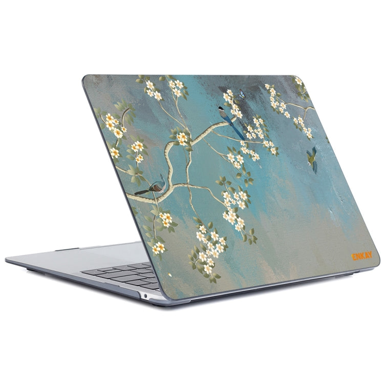 ENKAY Vintage Pattern Series Laotop Protective Crystal Case For MacBook Air 13.3 inch A1932 / A2179 / A2337(Magnolia) - MacBook Air Cases by ENKAY | Online Shopping South Africa | PMC TechLife