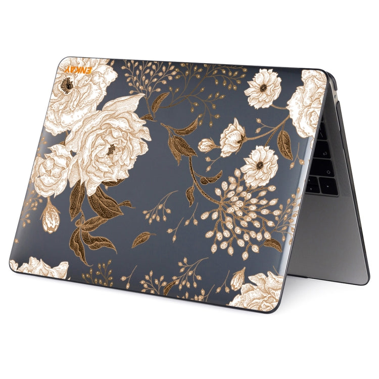 ENKAY Vintage Pattern Series Laotop Protective Crystal Case For MacBook Pro 13.3 inch A2251 / A2289 / A2338 2020(Golden Peony) - MacBook Pro Cases by ENKAY | Online Shopping South Africa | PMC TechLife