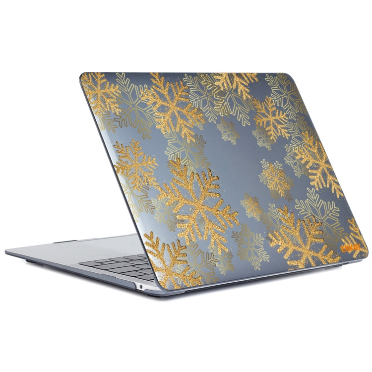 ENKAY Vintage Pattern Series Laotop Protective Crystal Case For MacBook Pro 15.4 inch A1707 / A1990(Golden Snowflake) - MacBook Pro Cases by ENKAY | Online Shopping South Africa | PMC TechLife | Buy Now Pay Later Mobicred