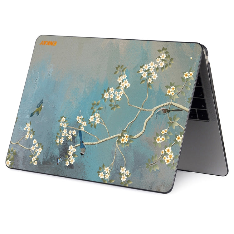 ENKAY Vintage Pattern Series Laotop Protective Crystal Case For MacBook Pro 15.4 inch A1707 / A1990(Magnolia) - MacBook Pro Cases by ENKAY | Online Shopping South Africa | PMC TechLife | Buy Now Pay Later Mobicred