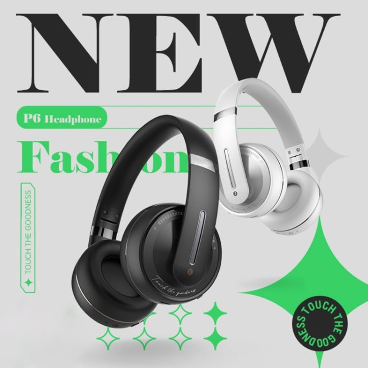 P6 Bluetooth 5.1 Wireless Stereo Headset with Microphone(White) - Headset & Headphone by PMC TechLife | Online Shopping South Africa | PMC TechLife