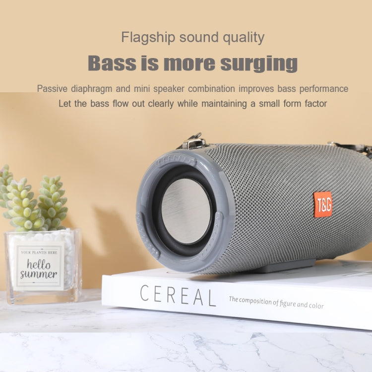 T&G TG324 High Power Waterproof Portable Bluetooth Speaker Support FM / TF Card(Gray) - free shipping - PMC TechLife - Order now!