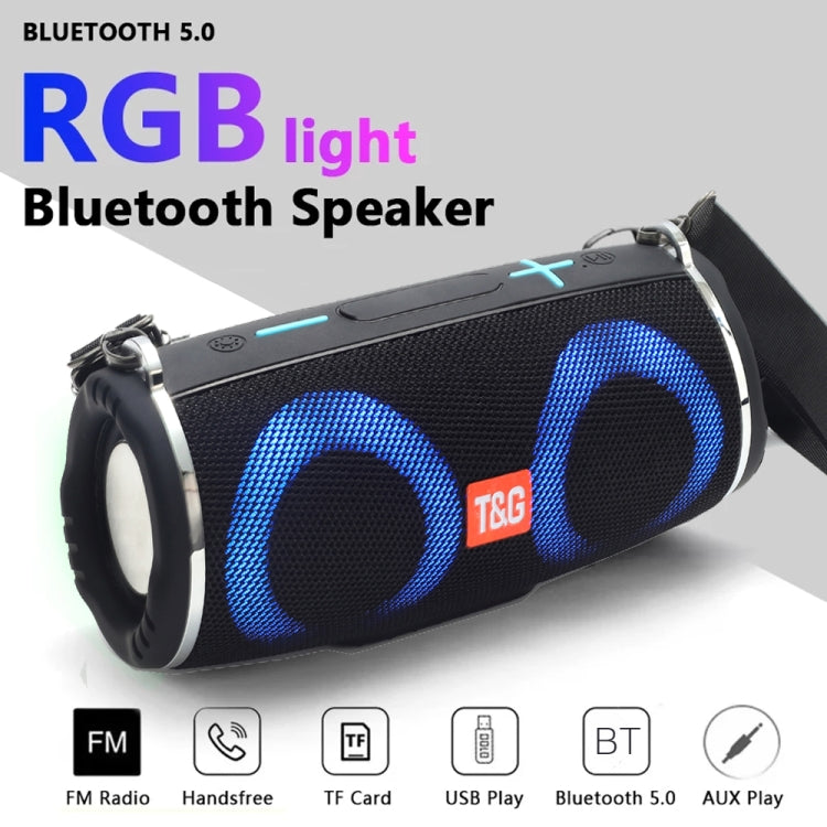 T&G TG642 RGB Light Waterproof  Portable Bluetooth Speaker Support FM / TF Card(Blue) - free shipping - PMC TechLife - Order now!