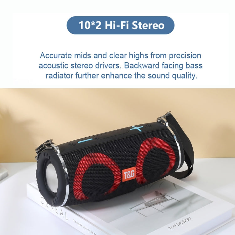 T&G TG642 RGB Light Waterproof  Portable Bluetooth Speaker Support FM / TF Card(Black) - free shipping - PMC TechLife - Order now!