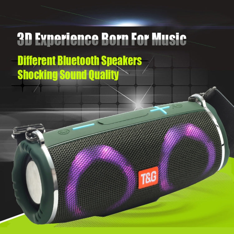 T&G TG642 RGB Light Waterproof  Portable Bluetooth Speaker Support FM / TF Card(Green) - free shipping - PMC TechLife - Order now!