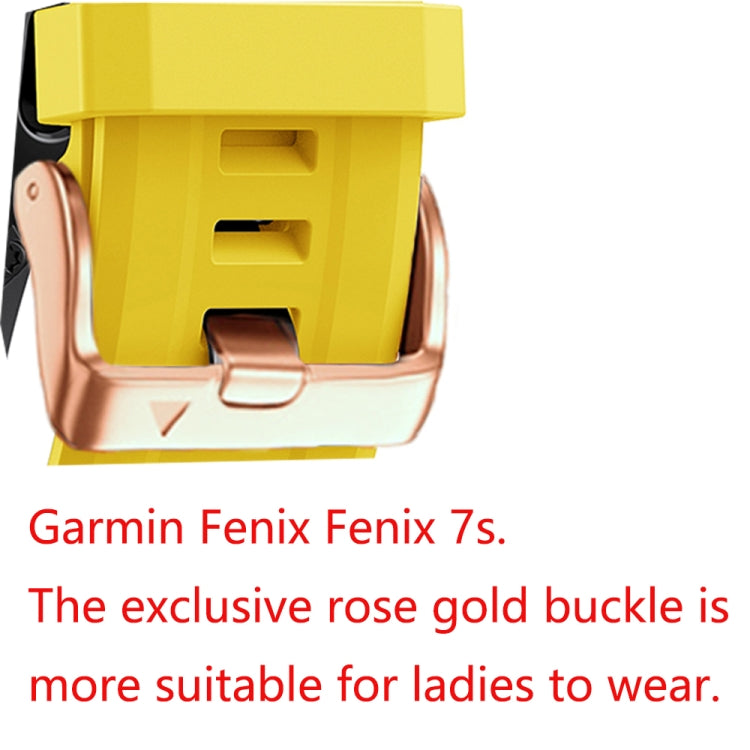 Compatible with Garmin Fenix 6S Pro 20mm Rose Gold Buckle Silicone Watch Band(White) - Watch Bands by PMC TechLife | Online Shopping South Africa | PMC TechLife | Buy Now Pay Later Mobicred